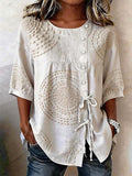 Macarena | Blusa casual con bordados geométricos